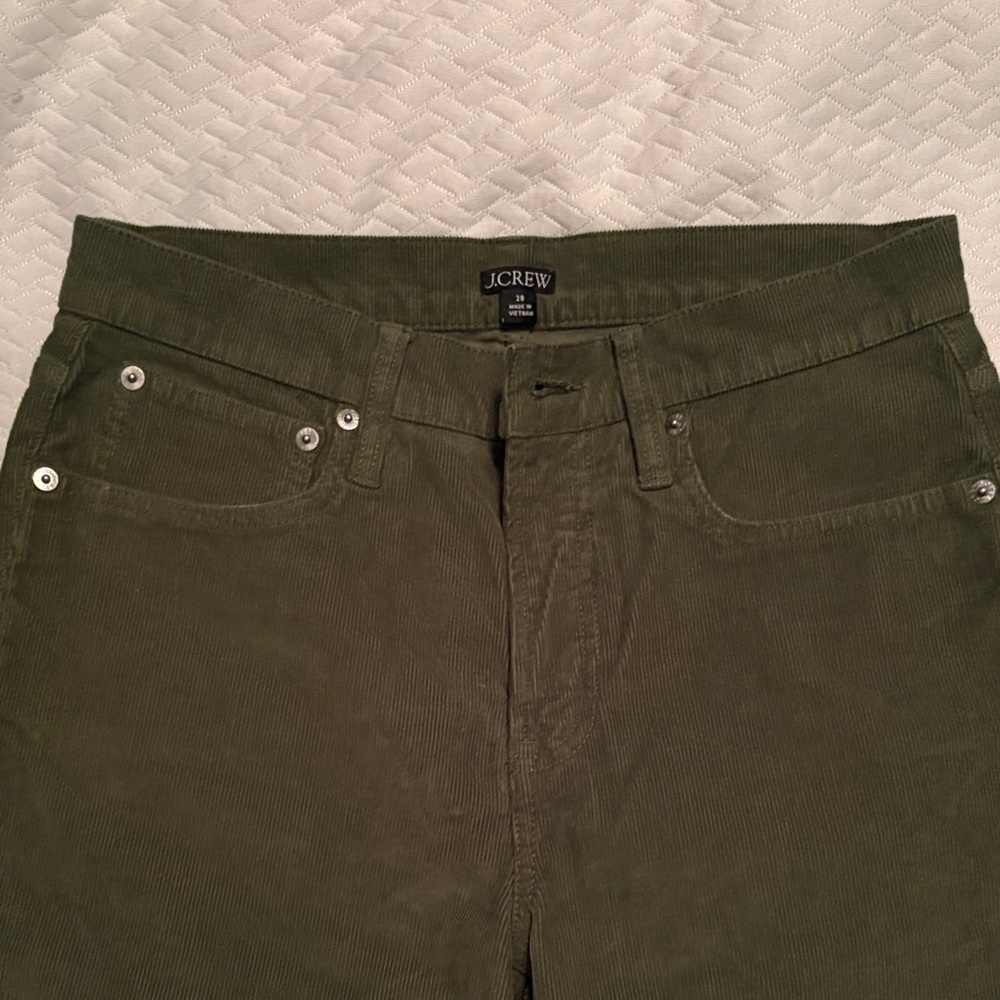 J. Crew Women’s Green Corduroy Trousers